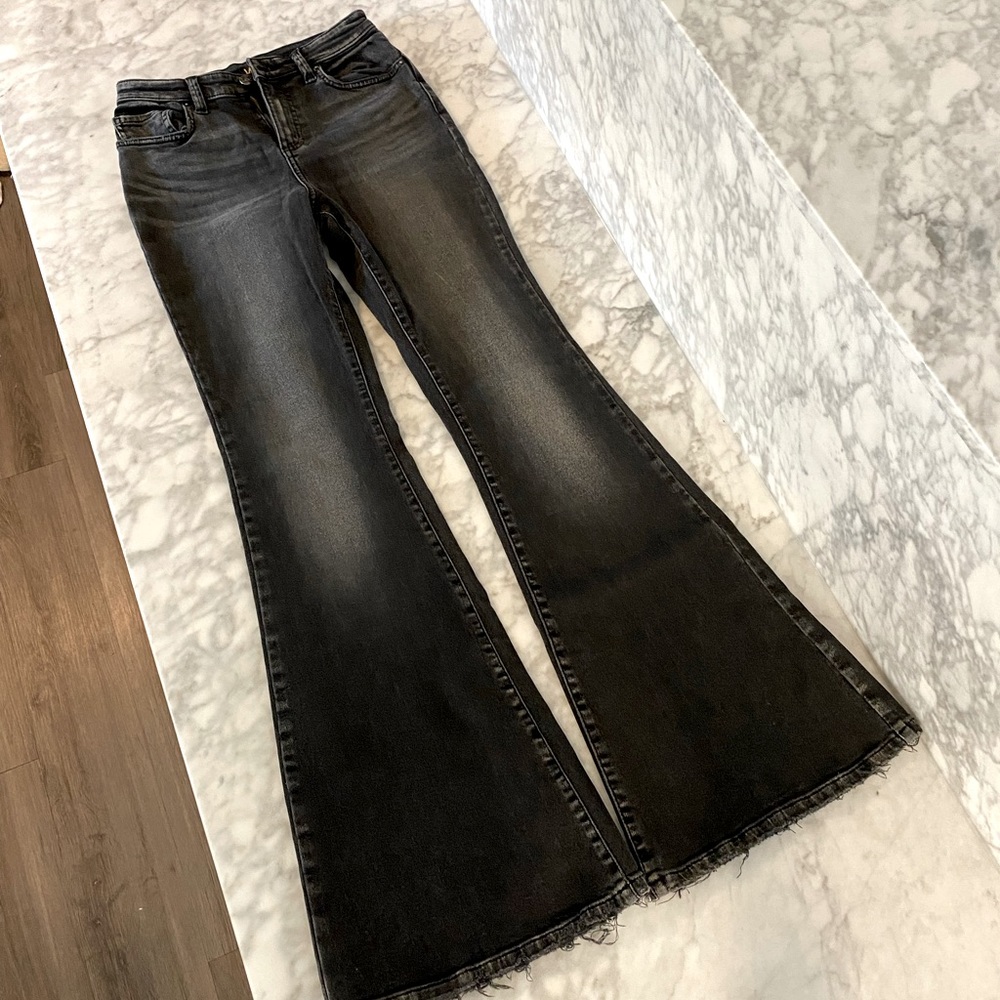 LEE Vintage Modern Black Washed High Rise Flare Bell Bottom Jeans